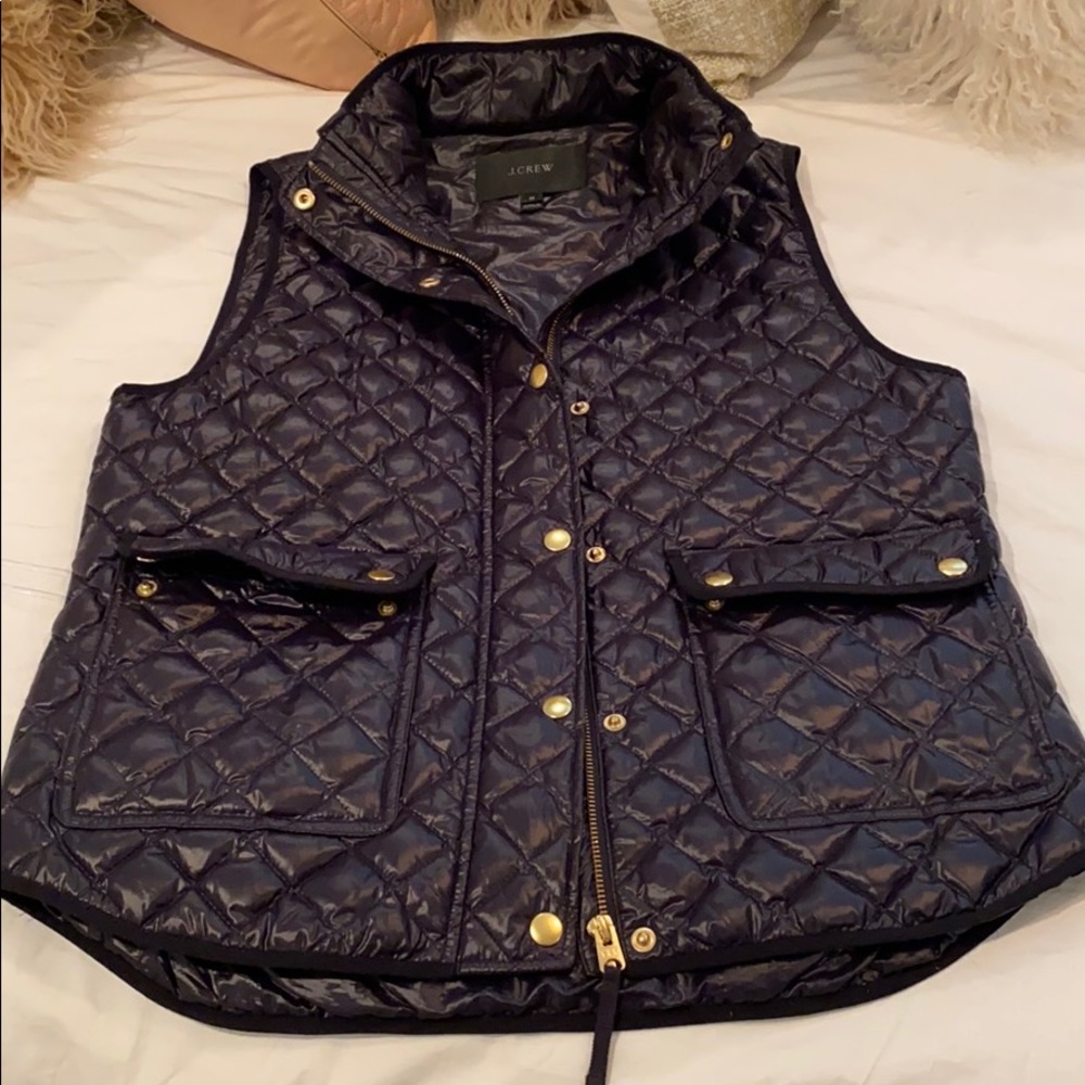 JCrew navy quilted vest